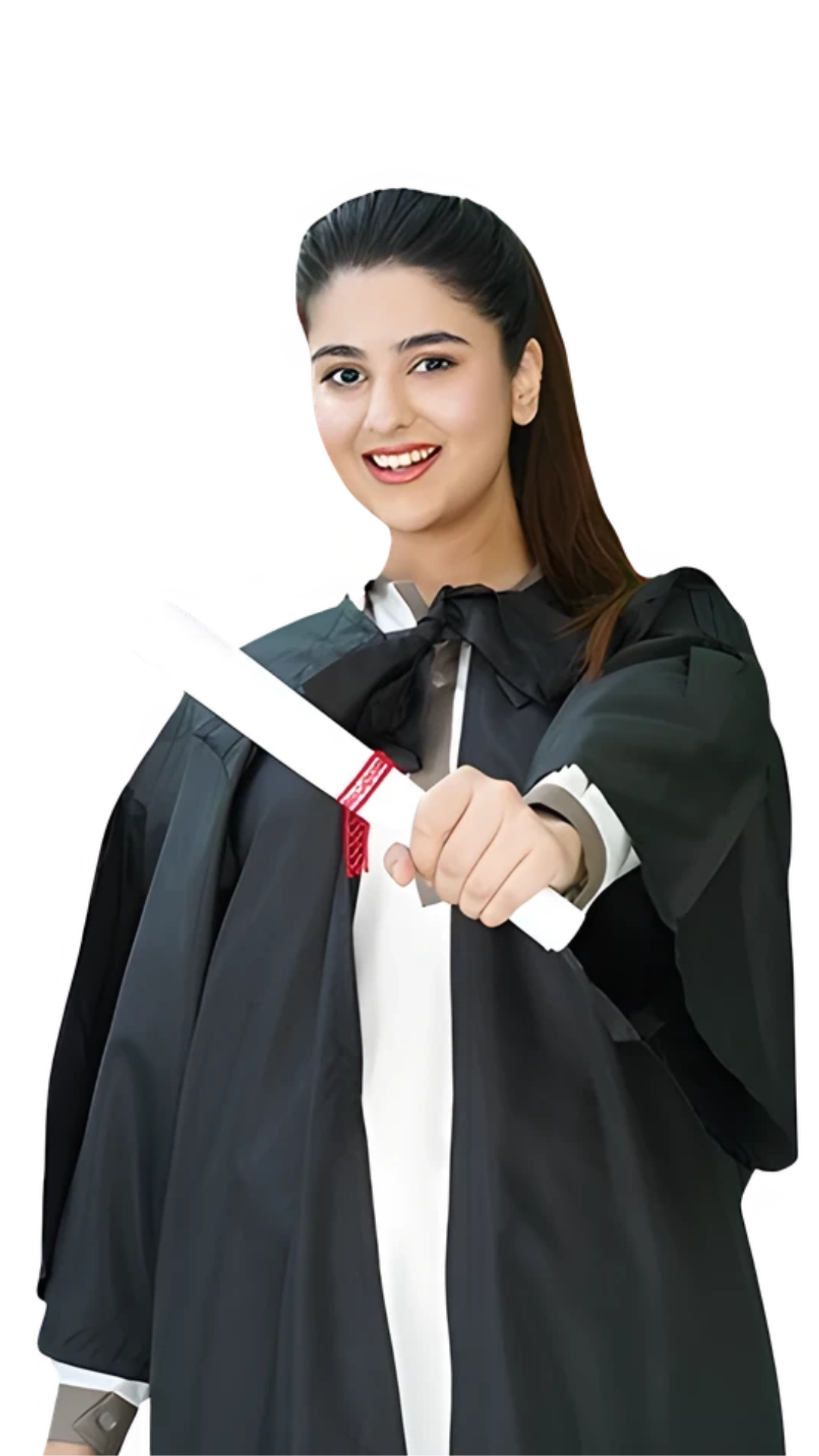 Proud student holding books